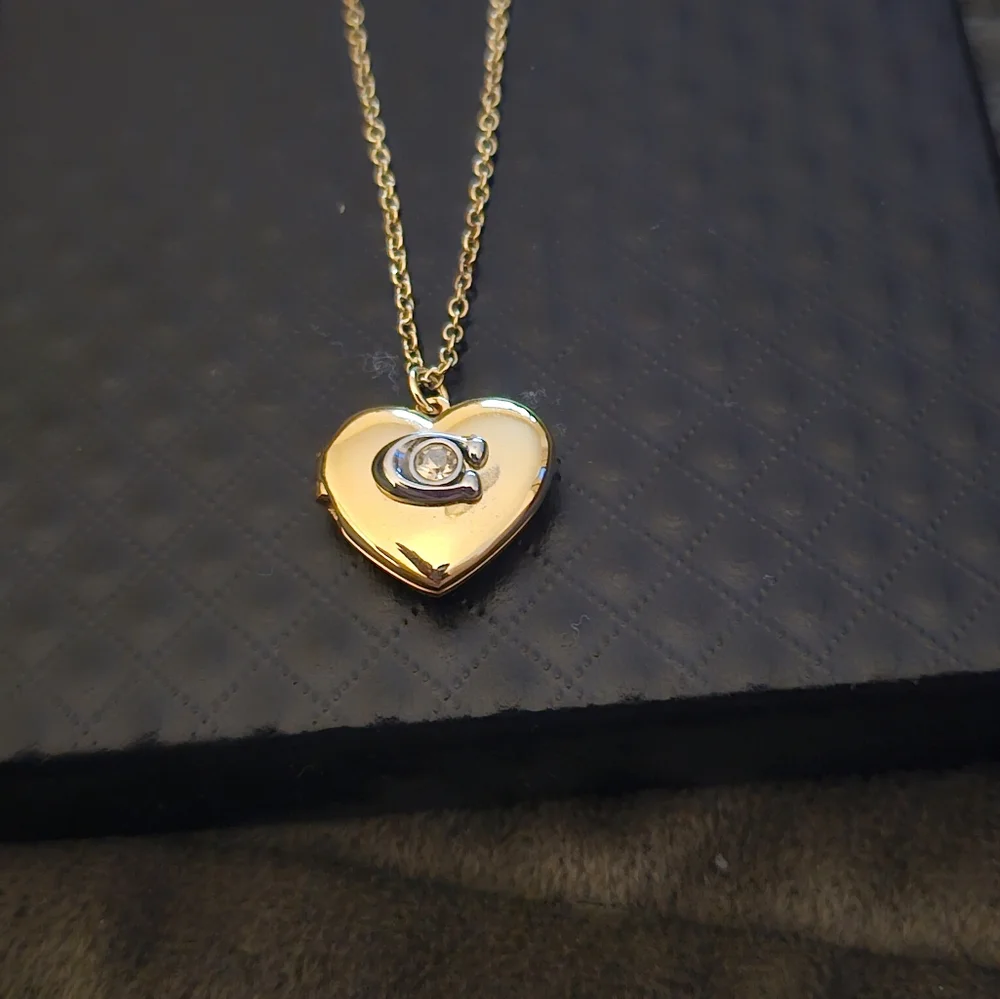 Coach Gold Heart Pendant Locket Necklace - Picture 5 of 8